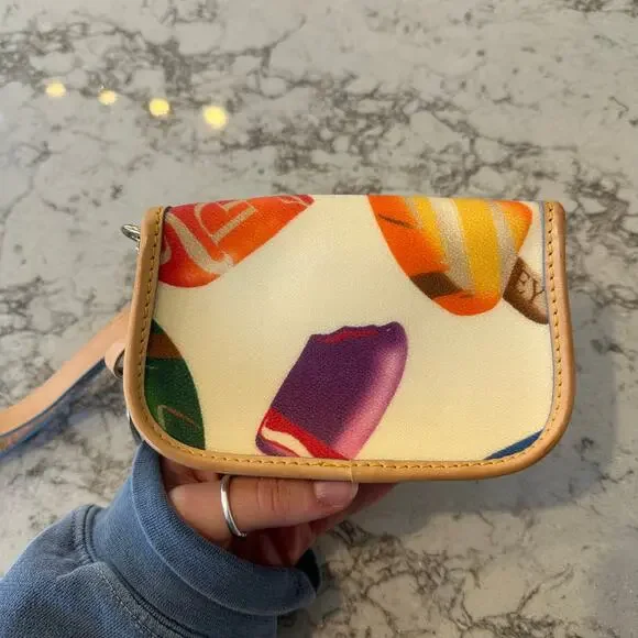 Vintage Dooney and Bourke Clutch Wristlet Fun Colorful Pattern Y2K - Picture 2 of 10